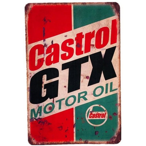Castrol GTX Motor Oil Tin Sign - Castrol Oil Gtx ulasan dan harga